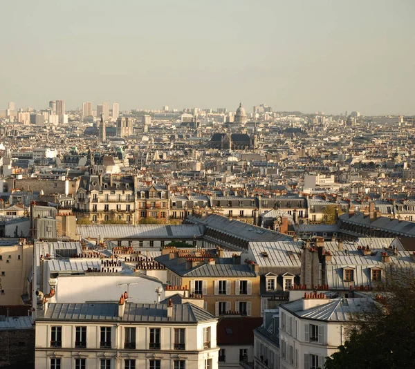Widok Lotu Ptaka Lub Drona Dachy Paryża Francja — Zdjęcie stockowe