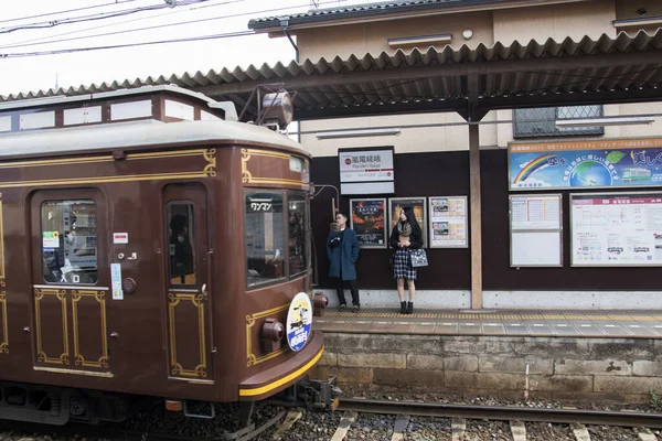 Kyoto Japan Dezember 2019 Kyoto Japan November 2019 Straßenbahn Der — Stockfoto