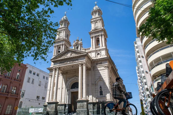 Rosario Argentina Outubro 2020 Fotografia Baixo Ângulo Basílica Catedral Nossa — Fotografia de Stock