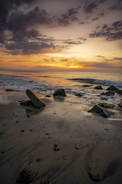 Cudowny Zachód Słońca Nad Morzem — Zdjęcie stockowe