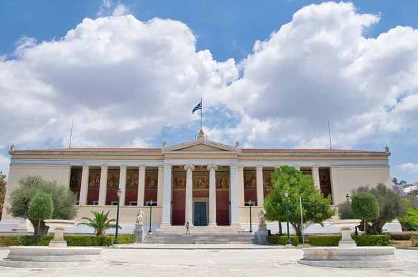 Edificio Universidad Nacional Kapodistrian Atenas Panepistimio Uno Los Edificios Neoclásicos — Foto de Stock
