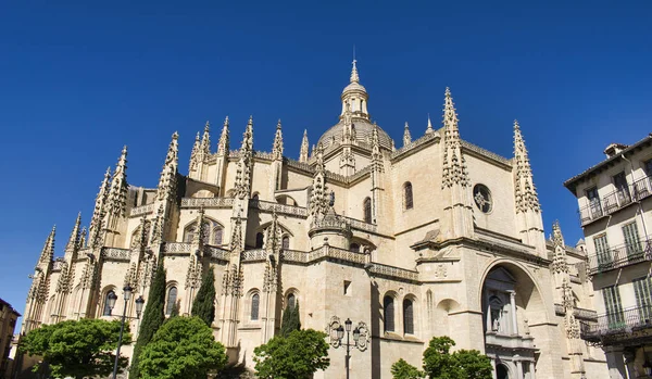 Vue Angle Bas Cathédrale Gothique Ségovie Xvie Siècle Espagne — Photo