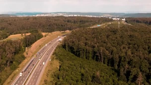 Vista Aérea Estrada Rodoviária Campo — Vídeo de Stock