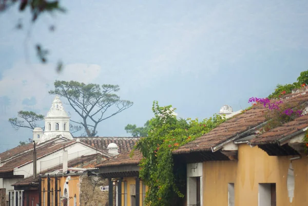 Colonial Architecture Hispanic Heritage City Antigua Guatemala Detail Facades Exterior — Foto de Stock