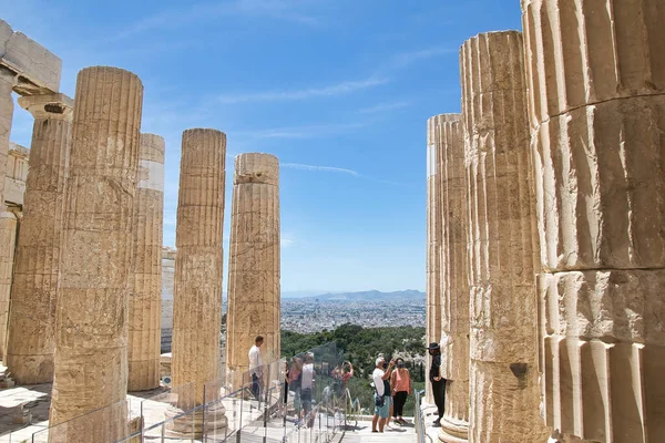 Atene Grecia Maggio 2021 Propilea Dell Acropoli Atene Primo Edificio — Foto Stock