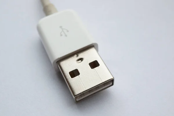 Plugue Usb Isolado Fundo Branco — Fotografia de Stock