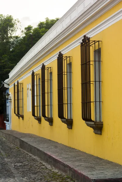 Colonial Architecture Hispanic Heritage City Antigua Guatemala Detail Facades Exterior — Stockfoto