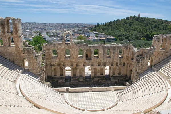 Acropolis Athens Famous Conservatory Herodes Atticus Last Monumental Building Built — Fotografia de Stock