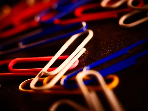 Colorful Paper Clips Table — 스톡 사진