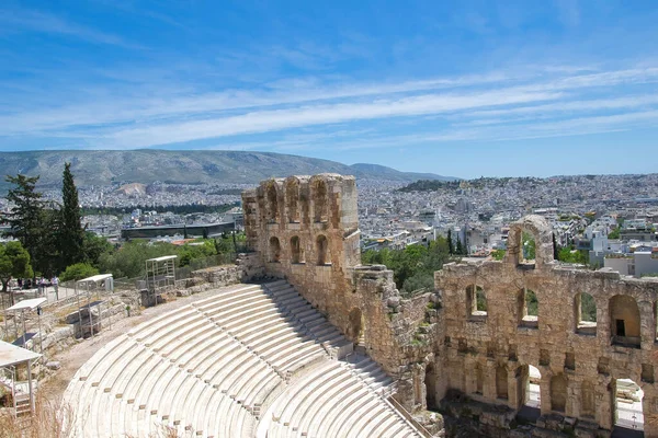 Acropolis Athens Famous Conservatory Herodes Atticus Last Monumental Building Built — Photo