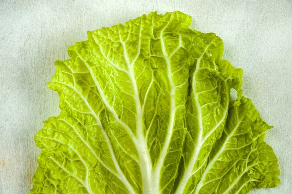 Closeup Shot Details Chinese Napa Cabbage Leaf — Foto Stock