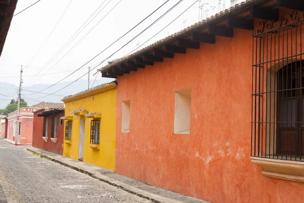 Colonial Architecture Hispanic Heritage City Antigua Guatemala Detail Facades Exterior — Stock Fotó