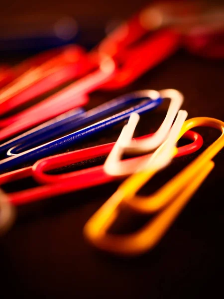 Colorful Paper Clips Table — 스톡 사진