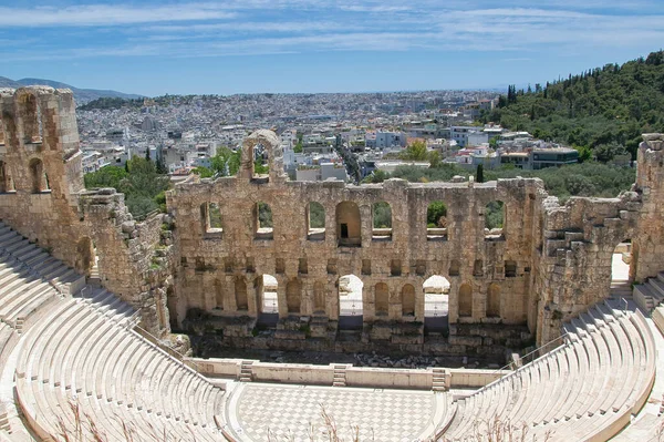 Acropolis Athens Famous Conservatory Herodes Atticus Last Monumental Building Built — Fotografia de Stock