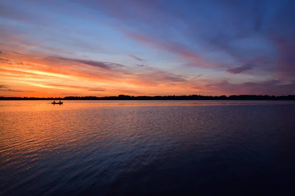 Ein Kleines Boot Draycote Wasser England Das Während Eines Malerischen — Stockfoto