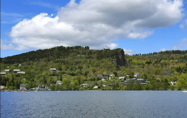 Una Vista Panorámica Orilla Del Lago Chambon Dent Marais Aguja —  Fotos de Stock