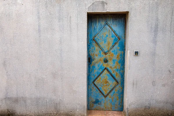 Closeup Shot Old Blue Door — Fotografia de Stock