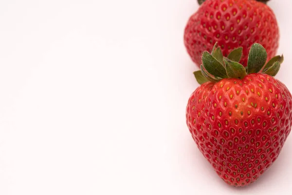 Closeup Shot Two Strawberries Isolated Background — Foto de Stock