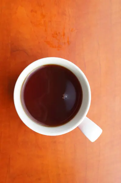 Top View Mug Tea Wooden Background — Stock Fotó