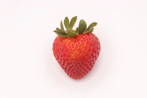 Closeup Shot Half Strawberry Isolated Background — Zdjęcie stockowe