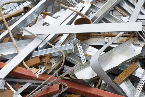 Closeup Shot Pile Old Metal Scraps — Foto de Stock