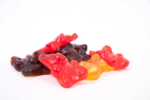 Fresh Gelatine Candies White Surface — Stock Photo, Image