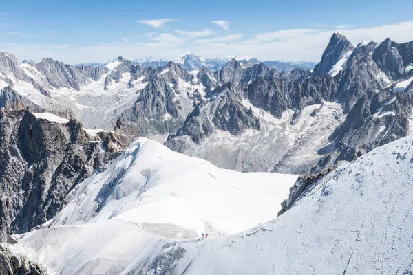 Gorgeous View Snowy Peak Aiguille Midi French Alps — Fotografia de Stock
