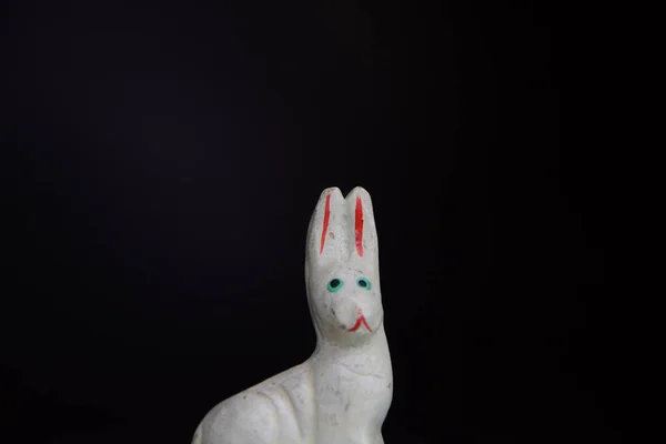 Kushtia Bangladesh Jan 2021 Rabbit Doll Make Soil Black Background — Stock Fotó