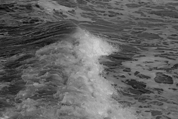 Black White Shot Wavy Sea Background — Photo