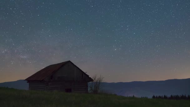 星と月と共に美しい夜空 — ストック動画