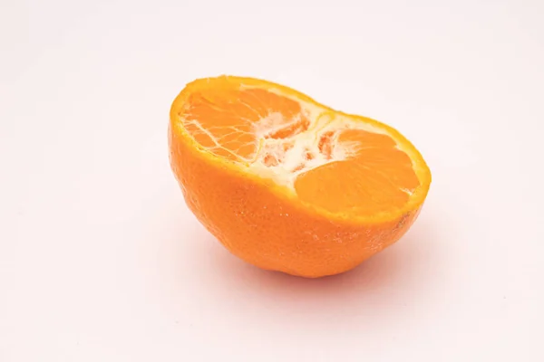 Closeup Shot Half Orange Isolated Background — Foto de Stock
