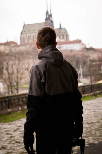 Back View Male Outdoors — Stockfoto