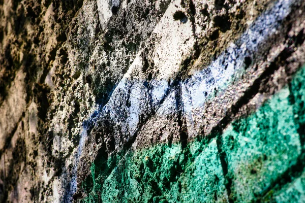 Closeup Colored Grunge Brick Wall Outdoors Daylig —  Fotos de Stock