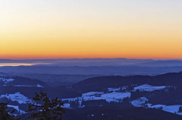 Snowy Winter Landscape Sunset — Stockfoto
