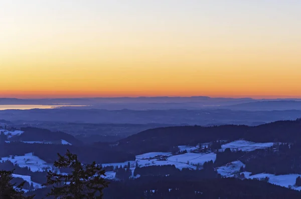 Snowy Winter Landscape Sunset — Stockfoto