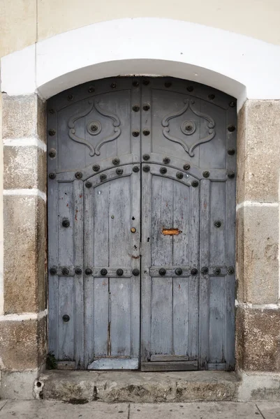 Entrance Door Facade Houses Colonial City Antigua Guatemala Details Spanish — Fotografia de Stock