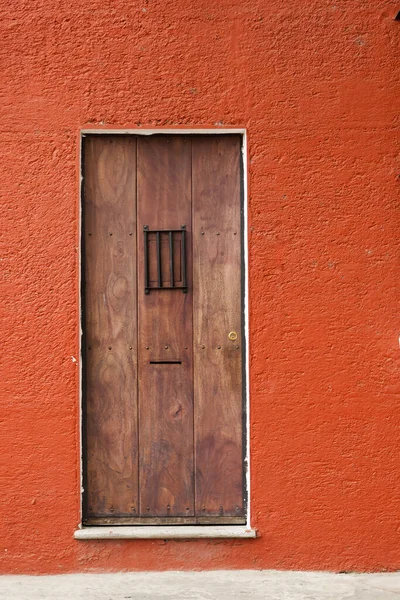Входная Дверь Фасад Домов Колониальном Городе Антигуа Гватемала Детали Испанской — стоковое фото