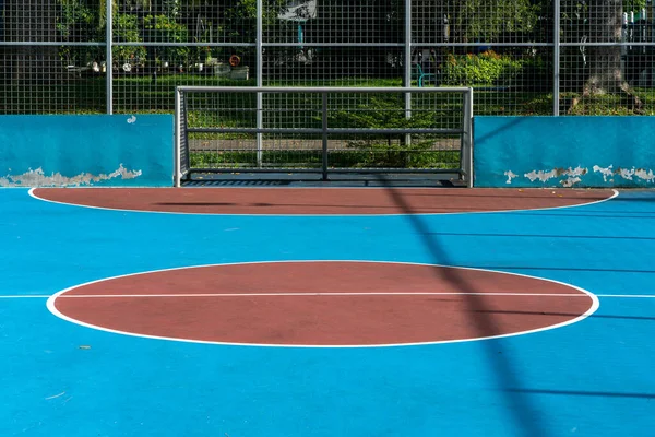 Futsal Δικαστήριο Γήπεδο Ποδοσφαίρου Δρόμου Έννοια Οριζόντια Βολή — Φωτογραφία Αρχείου