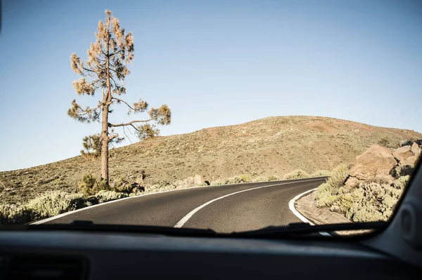 Narrow Road Mountains Car — Stock Photo, Image