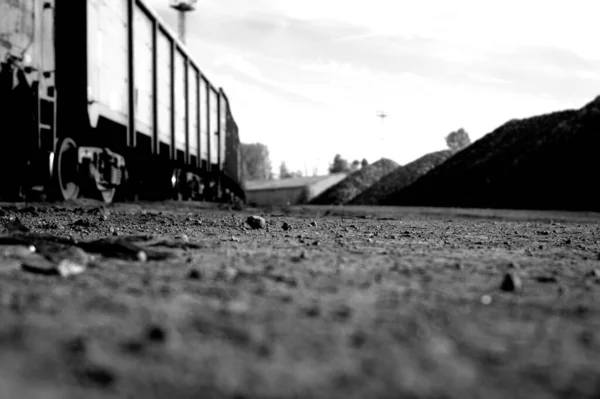 Black White Shot Old Rail Station — Stok fotoğraf