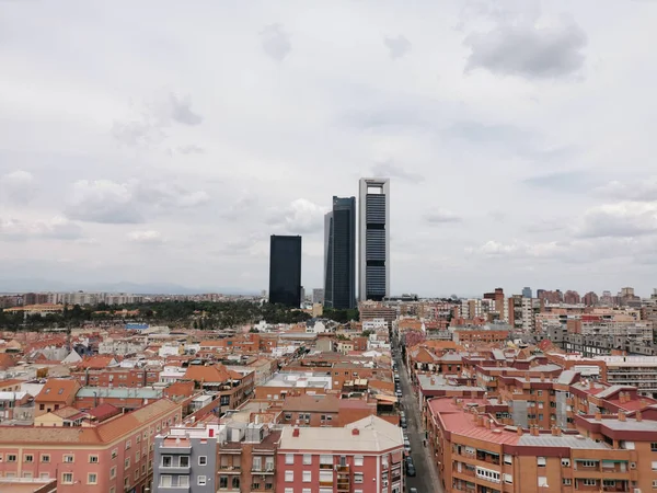 Madrid 스페인 2021 스페인 마드리드 2021 마드리드 Paseo Castellana Towers — 스톡 사진