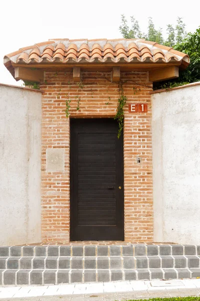 Entrance Door Facade Houses Colonial City Antigua Guatemala Details Spanish — Zdjęcie stockowe