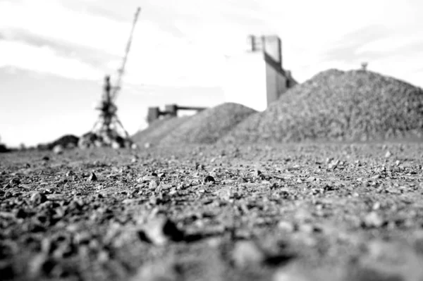 Чорно Білий Знімок Промислової Зони — стокове фото