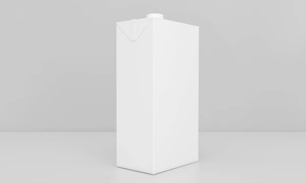 Fehér Tejes Csomag Ábrázolása Szürke Alapon — Stock Fotó