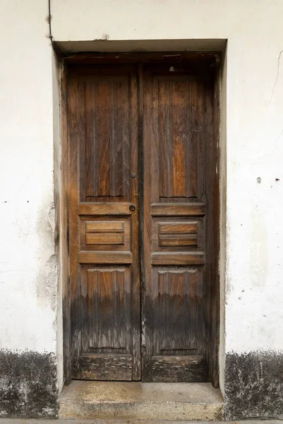 Entrance Door Facade Houses Colonial City Antigua Guatemala Details Spanish — Foto Stock