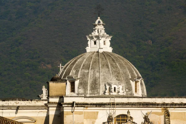 Kerk Koepel Van San Francisco Grande Antigua Guatemala Opgericht Als — Stockfoto