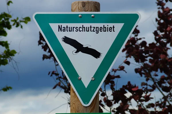 Een Bord Vertelt Dat Een Natuurgebied Bent Dat Aan Regels — Stockfoto