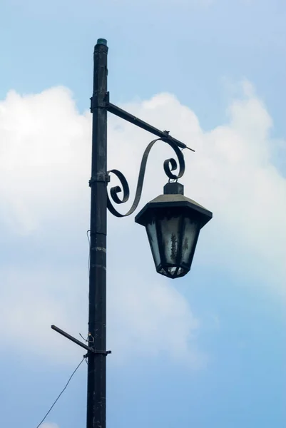 Lanterna Luz Dia Rua Cidade Colonial Antigua Guatemala Iluminação Pública — Fotografia de Stock