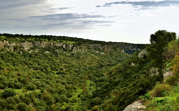 Sicily Italy Nov 2015 Panoramic View Cava Ispica Canyon Sicily — Zdjęcie stockowe