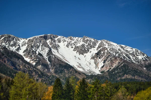 Landscape Beautiful Hiking Paradise Schneeberg Spring Snow Mountain Snow Covered —  Fotos de Stock